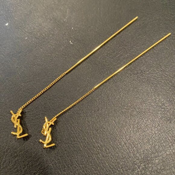 Saint Laurent SHORT THREADER EARRINGS - Picture 2 of 3